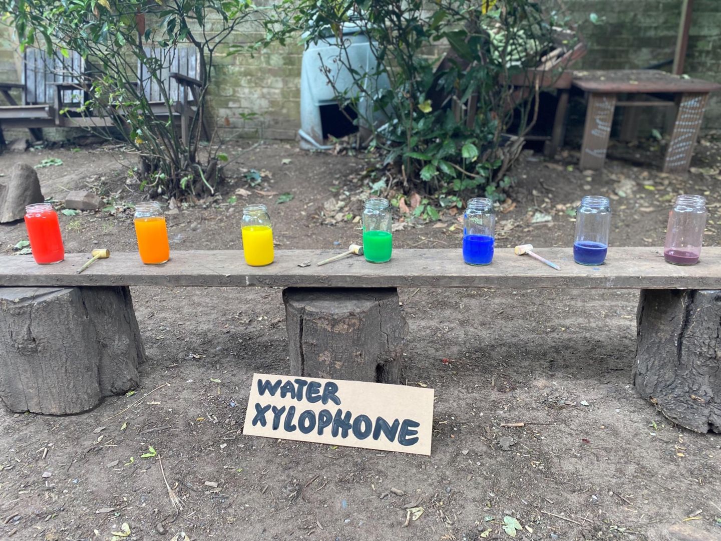 A water xylophone at Discovery Nursery 

