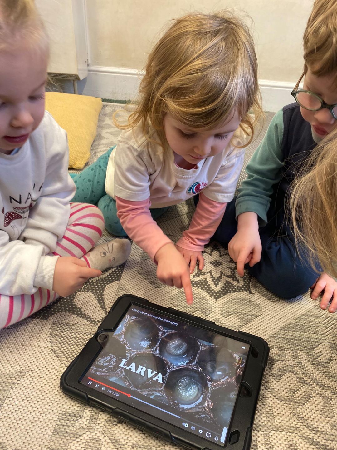A child using an iPad