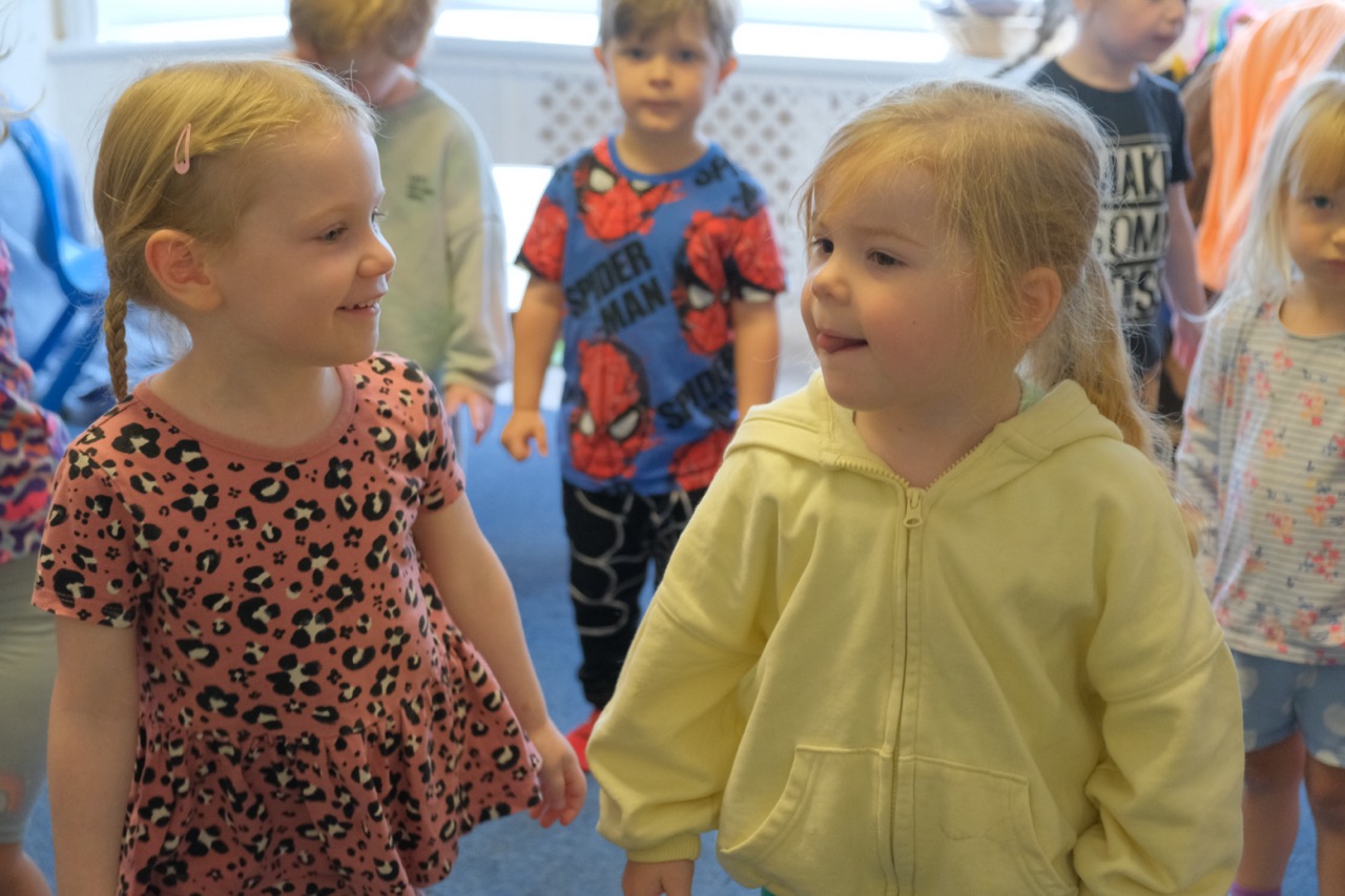 Children moving together at Devon Nurseries